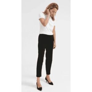 Everlane Womens Pants Size 12 Black Straight Leg 100% Wool Pull On Crop